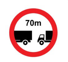 Minimum safe following distance between vehicles