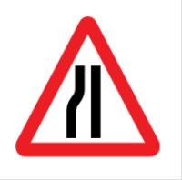  Road narrows from left side 