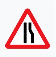 Road narrows on the right 