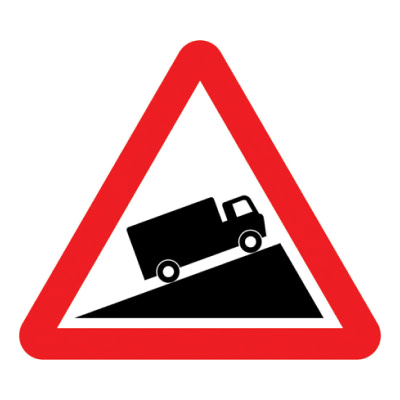  Slow moving vehicles on hill ahead 